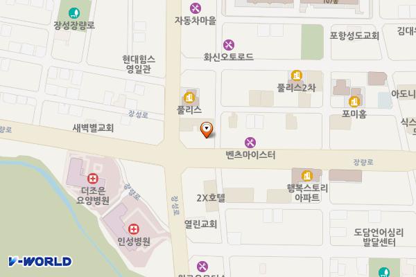 장성동 임시공영주차장 위치 지도 — 경상북도 포항시 북구 장성동 1414-12