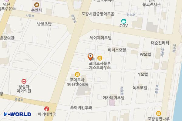 북경주차장 위치 지도 — 경상북도 포항시 북구 상원동 443-3
