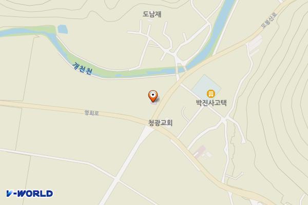 청광보건진료소 위치 지도 — 경상남도 고성군 개천면 오봉산로 3