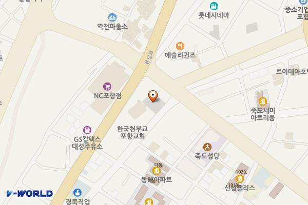 우리주차장 위치 지도 — 경상북도 포항시 북구 칠성천길73