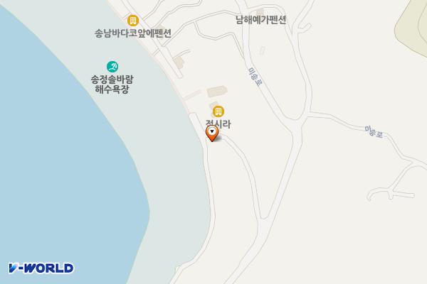 송정솔바람해변3 위치 지도 — 경상남도 남해군 미조면 미송로483번길 50