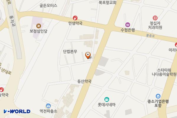 유료주차장 위치 지도 — 경상북도 포항시 북구 용당로 117번길 2