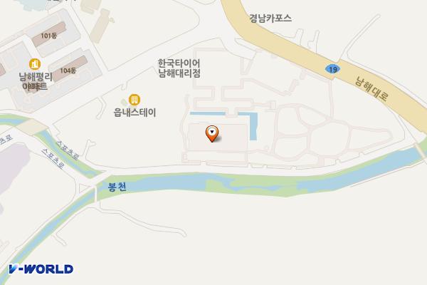 유배문학관 야외(구운몽호) 위치 지도 — 경상남도 남해군 남해읍 남해대로 2745
