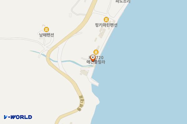 은점해안쉼터 위치 지도 — 경상남도 남해군 삼동면 동부대로942번길 8-16