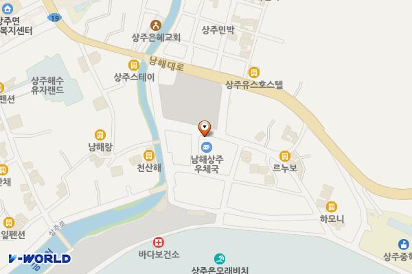 상주은모래비치주차장 위치 지도 — 경상남도 남해군 상주면 남해대로 675번길 8-5