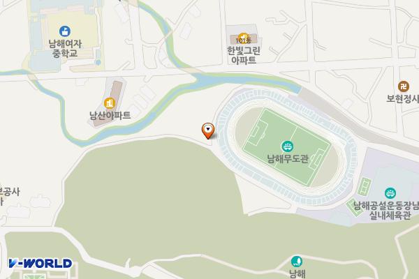남산공원 (아이나라) 위치 지도 — 경상남도 남해군 남해읍 망운로9번길 42-69