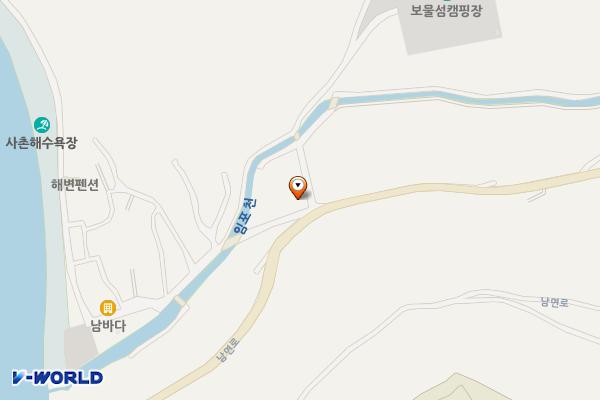 사촌해수욕장 입구화장실 위치 지도 — 경상남도 남해군 남면 남면로1229번길 6