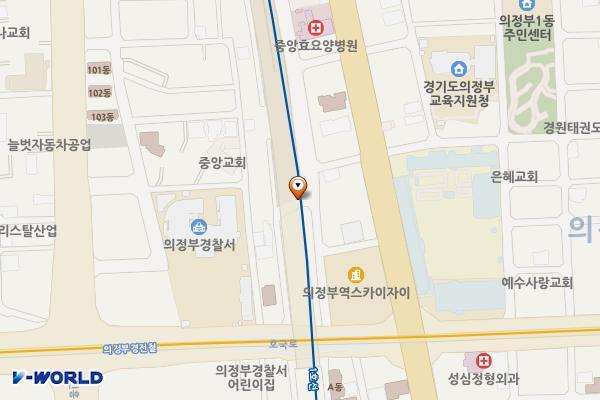 의정부동 제3공영(경원선 밑) 위치 지도 — 경기도 의정부시 의정부동 238-4