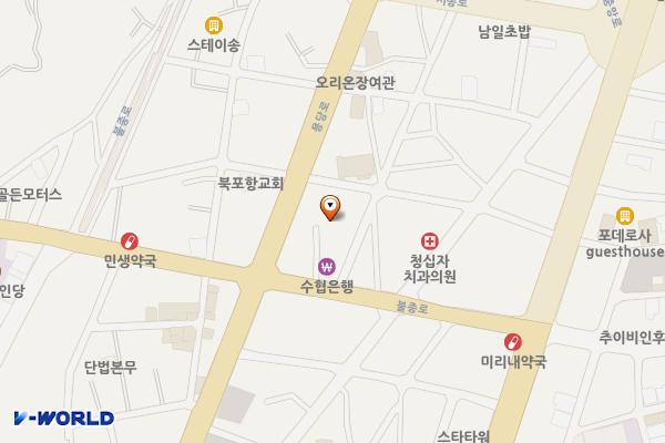 하늘 주차창 위치 지도 — 경상북도 포항시 북구 불종로 35-8