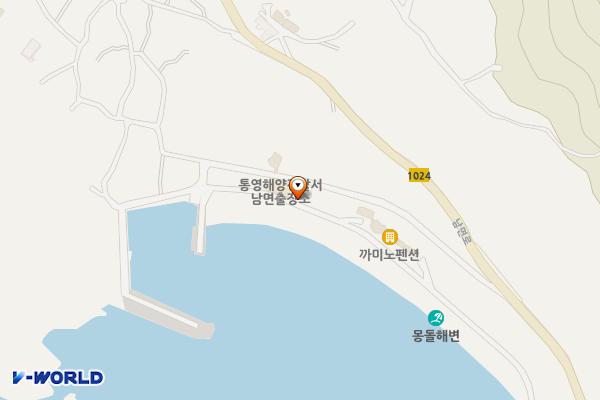 남면선구몽돌밭 위치 지도 — 경상남도 남해군 남면 남면로1103번길 23