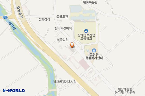 고현면 도심지 위치 지도 — 경상남도 남해군 고현면 탑동로 51