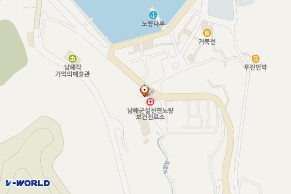 노량 보건진료소옆 위치 지도 — 경상남도 남해군 설천면 노량로 196