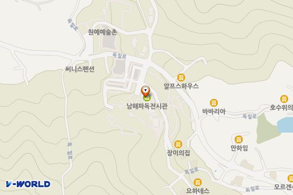 파독전시관 위치 지도 — 경상남도 남해군 삼동면 독일로 89-7