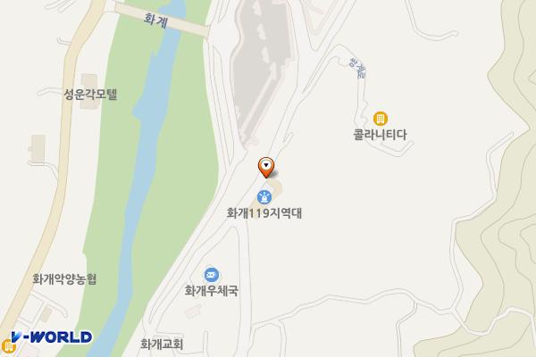 화개119지역대 위치 지도 — 경상남도 하동군 화개면 쌍계로 58