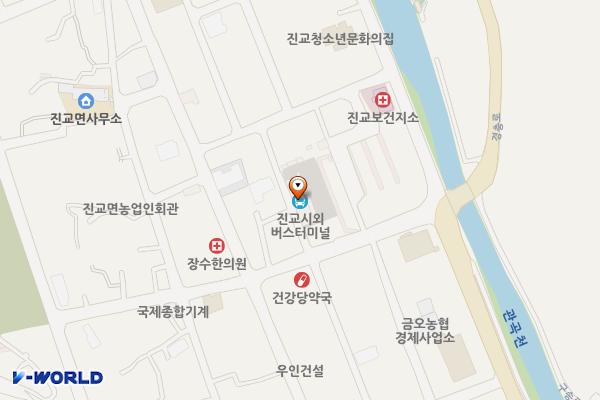 진교시외버스터미널 위치 지도 — 경상남도 하동군 진교면 진교중앙길 14-8