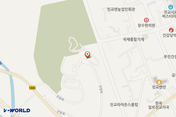 민다리 근린공원 관리동 위치 지도 — 경상남도 하동군 진교면 진양로 36-30