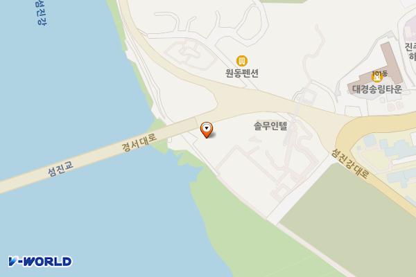 송림공원주차장(머물며보내며) 위치 지도 — 경상남도 하동군 하동읍 섬진강대로 2107-22