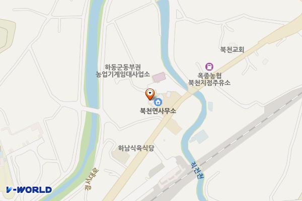 북천면사무소 위치 지도 — 경상남도 하동군 북천면 경서대로 2451