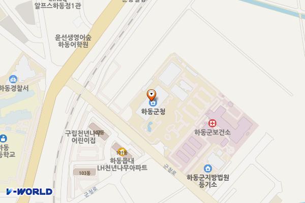 하동군청 위치 지도 — 경상남도 하동군 하동읍 군청로 23