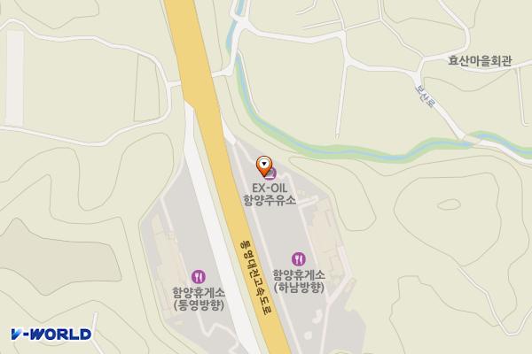 함양휴게소(하) 위치 지도 — 경상남도 함양군 지곡면 효산길 23-11
