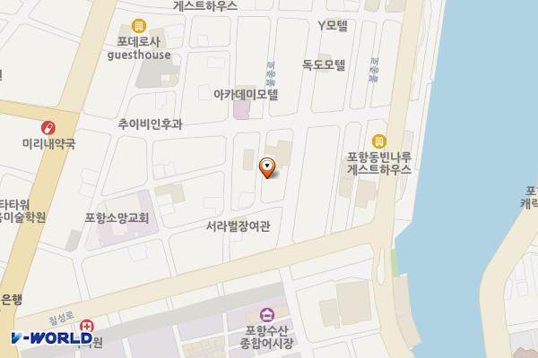 반달주차장 위치 지도 — 경상북도 포항시 북구 중앙동 23