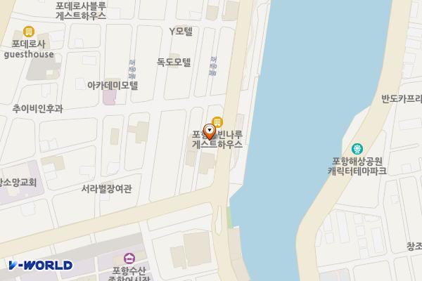 죽도주차장 위치 지도 — 경상북도 포항시 북구 동빈 2가 144-18