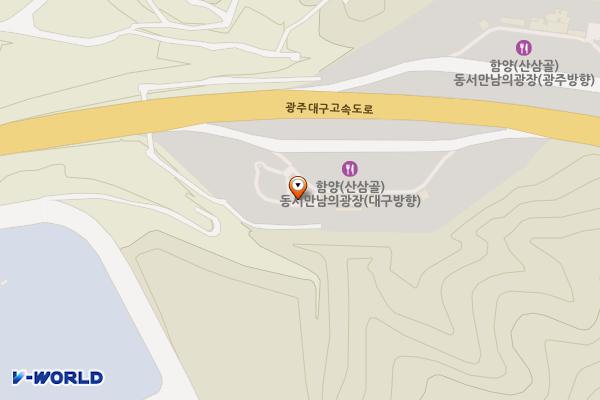 함양산삼골휴게소(대구방향) 위치 지도 — 경상남도 함양군 수동면 산업단지길 209