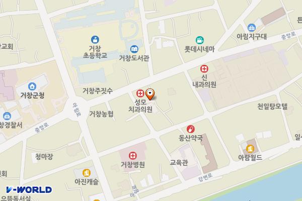 거창근대의료박물관 위치 지도 — 경상남도 거창군 거창읍 시장1길 32 (중앙리, 자생의원)