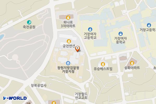 창원지방검찰청거창지청 청내 화장실 위치 지도 — 경상남도 거창군 거창읍 죽전1길 31 (중앙리, 창원지방검찰청 거창지청)
