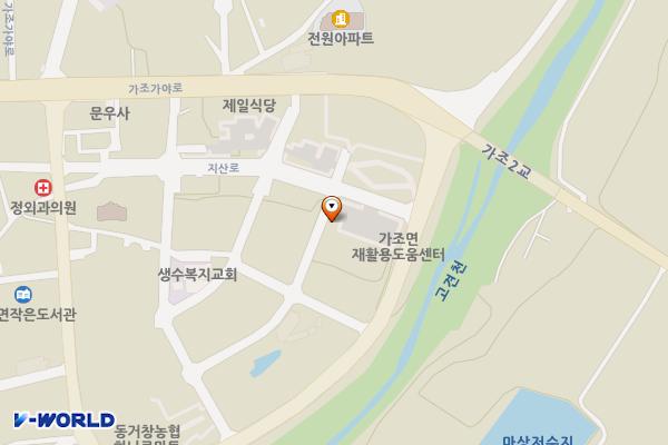 힐링랜드버스주차장 화장실 위치 지도 — 경상남도 거창군 가조면 수월리 449-11