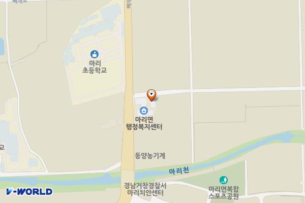 마리면사무소 화장실 위치 지도 — 경상남도 거창군 마리면 빼재로 18 (말흘리, 마리면사무소)