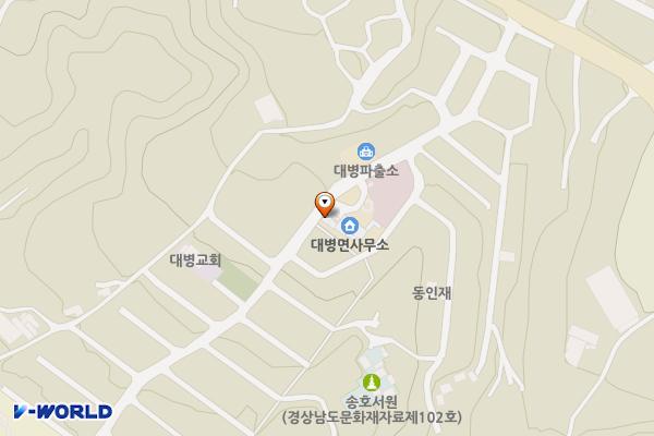 대병면사무소 위치 지도 — 경상남도 합천군 대병면 신성동길 23