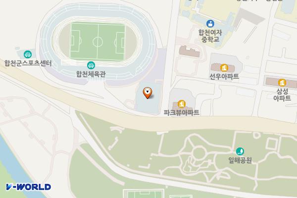 합천군민체육관 위치 지도 — 경상남도 합천군 합천읍 장수로 1