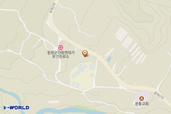 대기마을화장실 위치 지도 — 경상남도 합천군 가회면 황매산로 523
