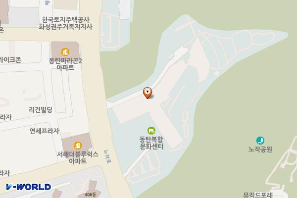 동탄복합문화센터도서관 1층 어린이자료실내 위치 지도 — 경기도 화성시 동탄구 노작로 134 (반송동)