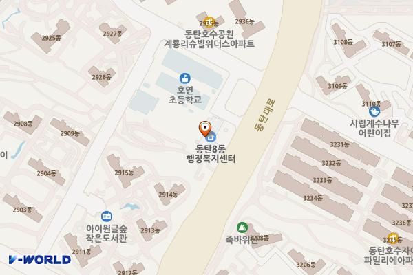동탄8동 행정복지센터 1층 위치 지도 — 경기도 화성시 동탄구 동탄대로 87(장지동)