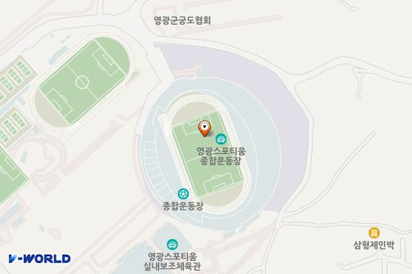 스포티움 부설(제1주차장) 위치 지도 — 전라남도 영광군 영광읍 단주리672