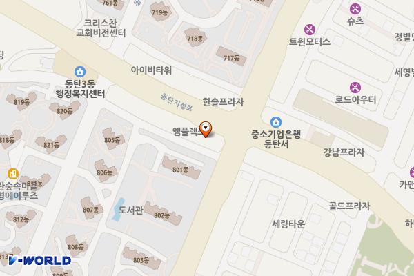 덕천프라자 위치 지도 — 경기도 화성시 동탄구 동탄지성로 133 (능동, 덕천프라자)