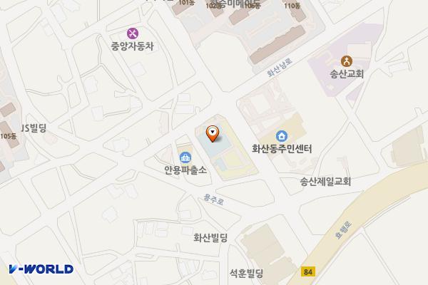 태안도서관4층 위치 지도 — 경기도 화성시 병점구 화산중앙로 19 (안녕동, 태안도서관)