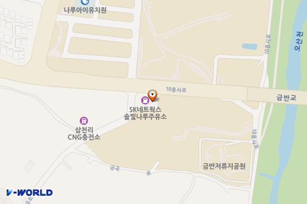SK네트웍스(주)솔빛나루주유소 위치 지도 — 경기도 화성시 동탄구 10용사로 650 (반송동, 동탄신도시주유소)