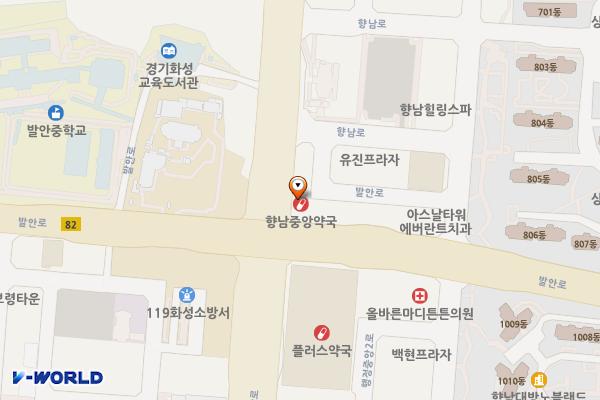 농협정건설빌딩 위치 지도 — 경기도 화성시 만세구 향남읍 발안로 101 (행정리, 정 메디 프라자)