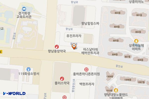 태성프라자 위치 지도 — 경기도 화성시 만세구 향남읍 발안로 107 (행정리, 태성프라자)