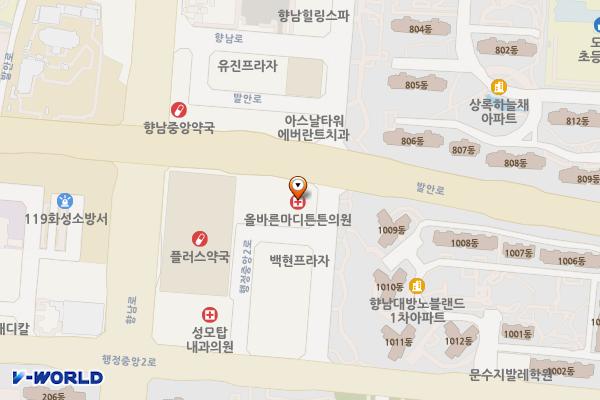 중앙프라자 위치 지도 — 경기도 화성시 만세구 향남읍 발안로 116 (행정리, 중앙프라자)