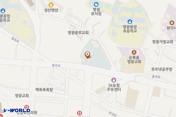만남의광장∼청우아파트 위치 지도 — 전라남도 영광군 영광읍 백학리 359-14~물무로 133