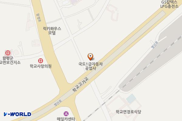 학교면 원사거리 공영주차장 위치 지도 — 전라남도 함평군 학교면 영산로 3485