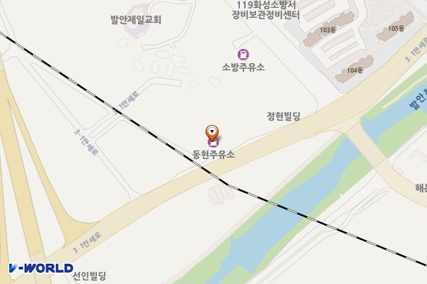동현주유소 위치 지도 — 경기도 화성시 만세구 향남읍 3.1만세로 1015 (발안리, 동현주유소)