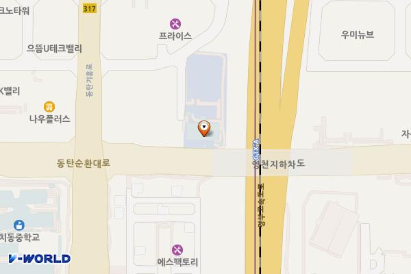 한미약품(주)연구센터 위치 지도 — 경기도 화성시 동탄구 동탄기흥로 550 (영천동)