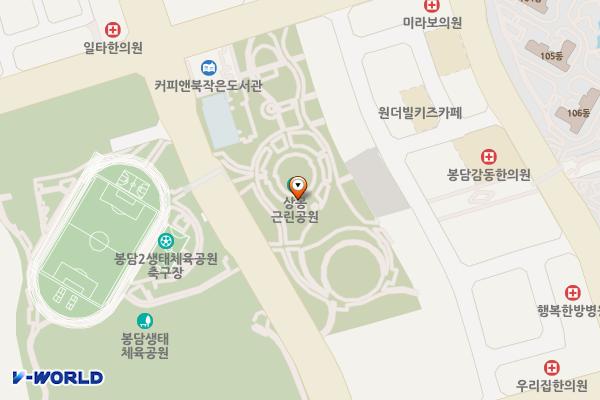 삼봉근린공원 위치 지도 — 경기도 화성시 효행구 봉담읍 상리 713