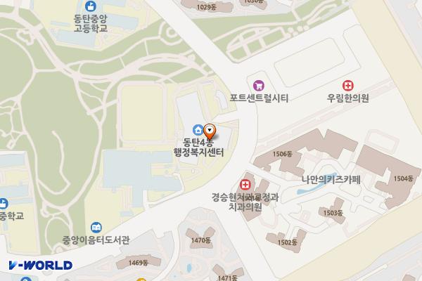 동탄4동주민센터 위치 지도 — 경기도 화성시 동탄구 동탄순환대로 754-2 (영천동)
