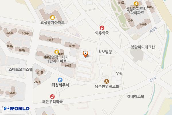 리젠트프라자 위치 지도 — 경기도 화성시 효행구 봉담읍 참샘길 26 (와우리, 리젠트프라자)